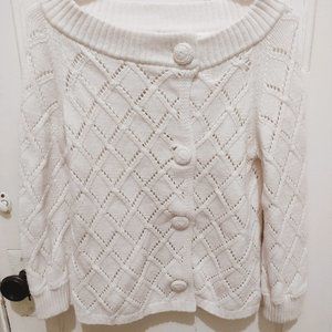 Banana Republic White Vintage Looking Cardigan